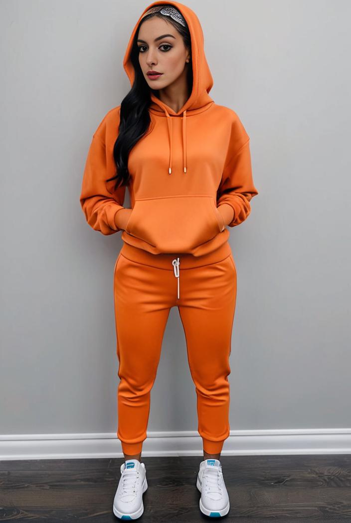 casual drawstring pants and hoodie combo set for women 144042