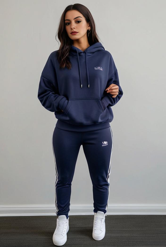 casual drawstring pants and hoodie combo set for women 144045