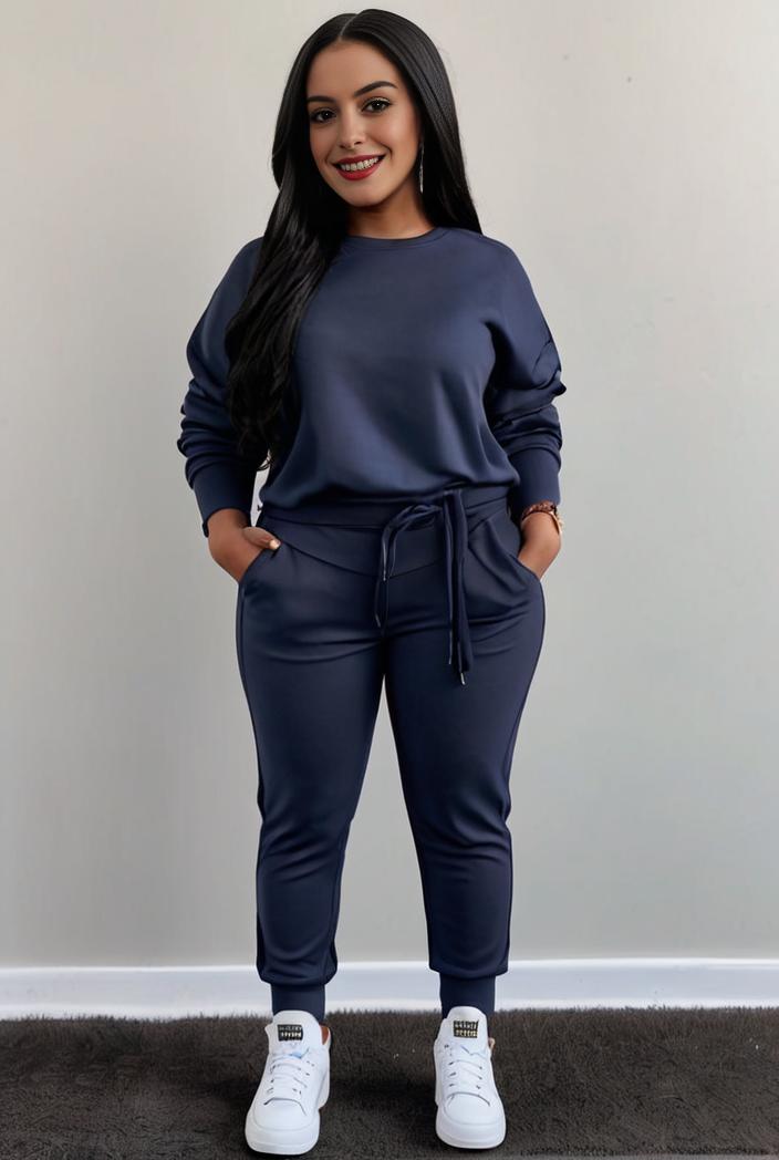 casual drawstring pants and hoodie combo set for women 144046