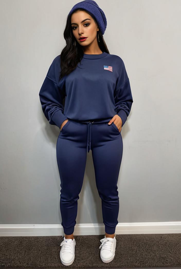 casual drawstring pants and hoodie combo set for women 144047