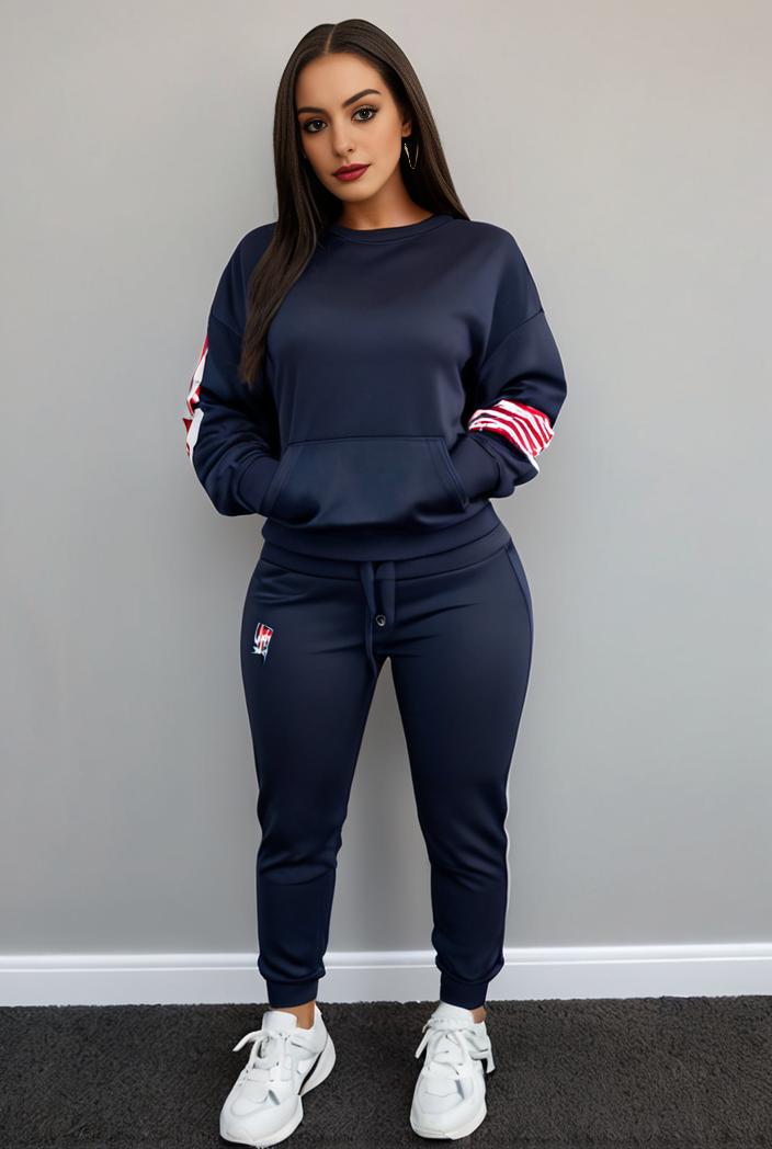 casual drawstring pants and hoodie combo set for women 144048