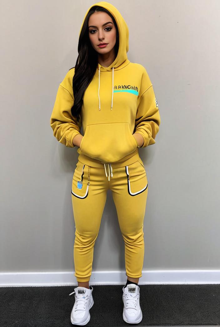 casual drawstring pants and hoodie combo set for women 144054