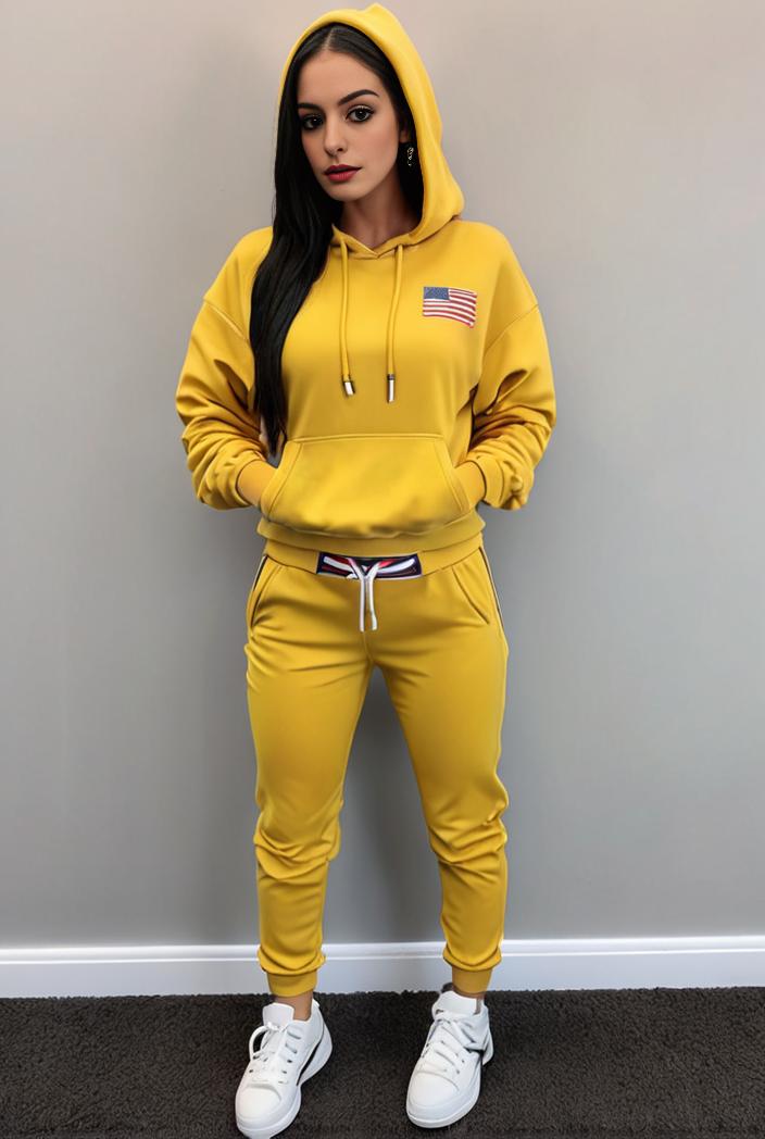 casual drawstring pants and hoodie combo set for women 144056