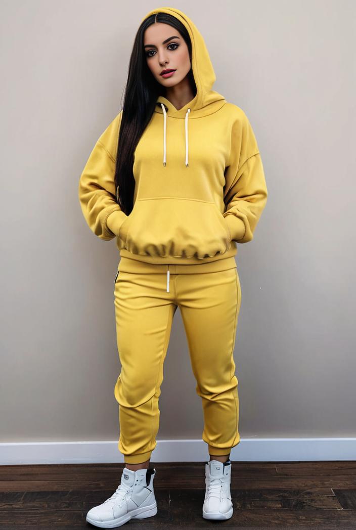 casual drawstring pants and hoodie combo set for women 144057