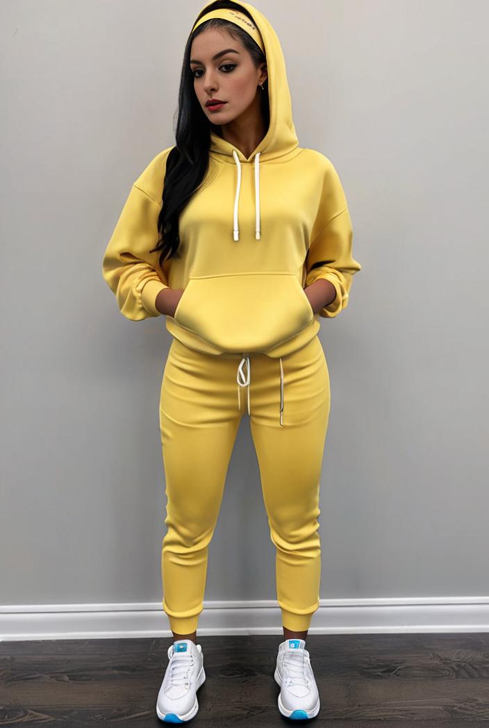 casual drawstring pants and hoodie combo set for women 144058