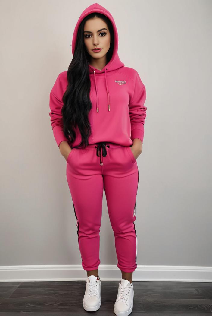 casual drawstring pants and hoodie combo set for women 144060