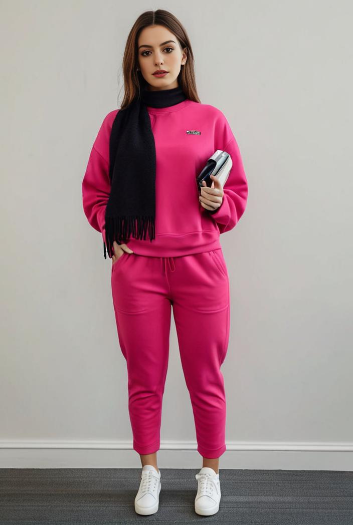 casual drawstring pants and hoodie combo set for women 144061