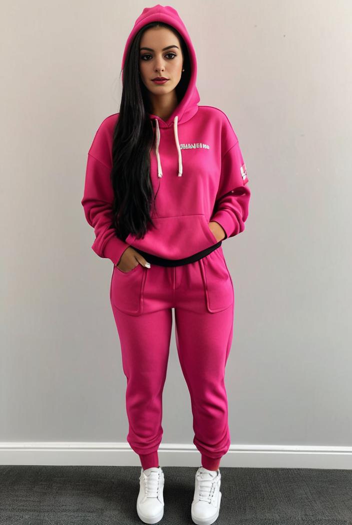 casual drawstring pants and hoodie combo set for women 144062