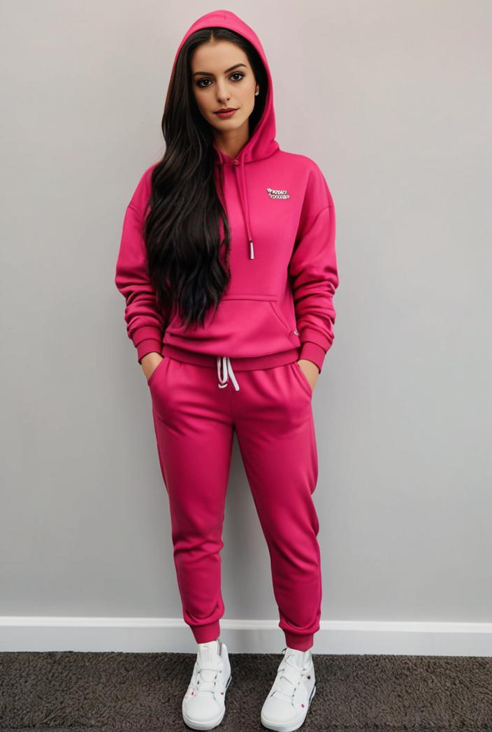 casual drawstring pants and hoodie combo set for women 144064