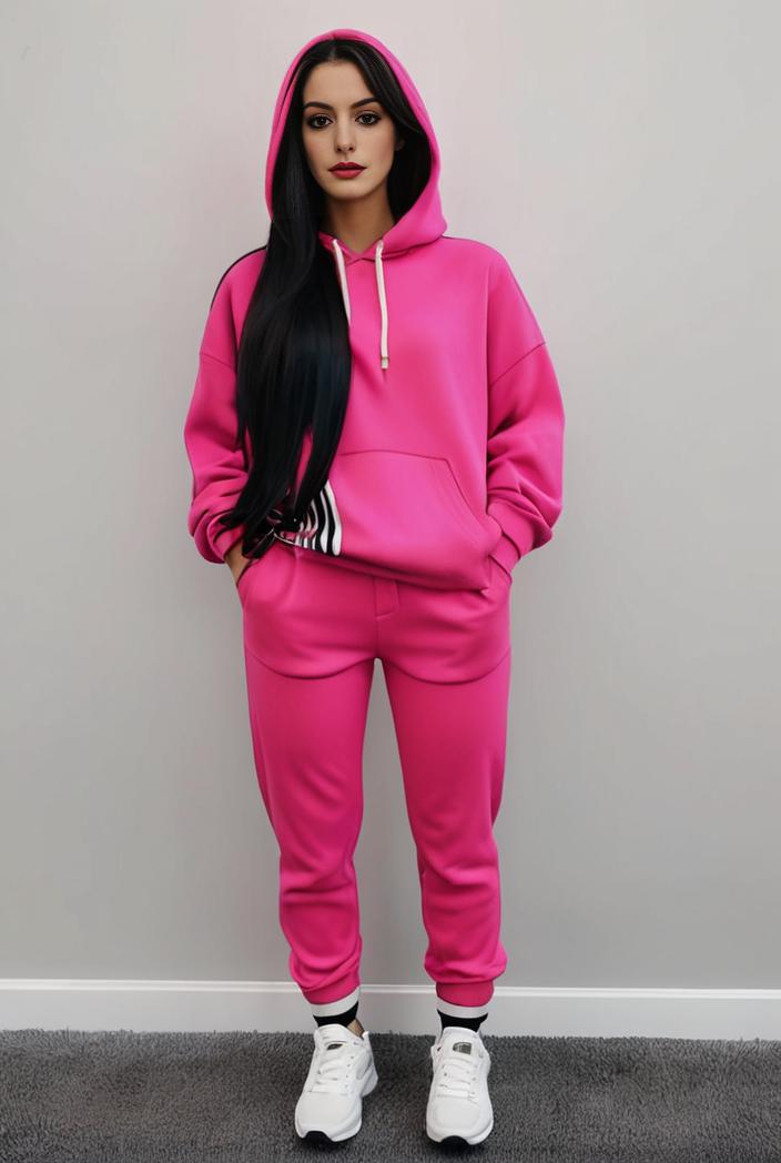 casual drawstring pants and hoodie combo set for women 144066