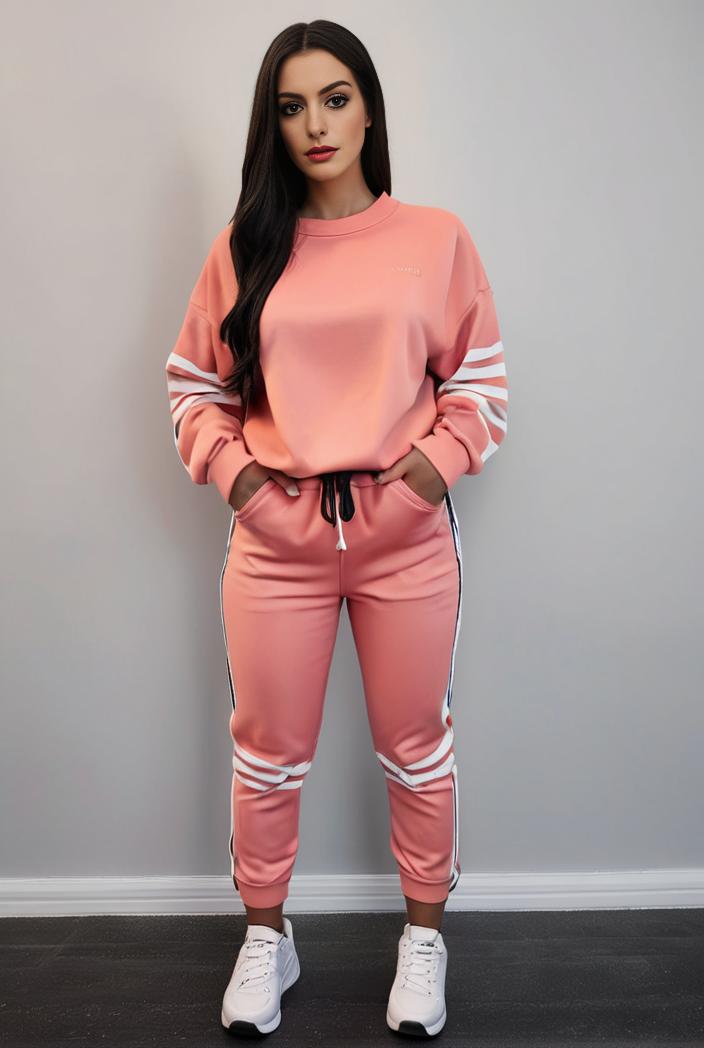casual drawstring pants and hoodie combo set for women 144068