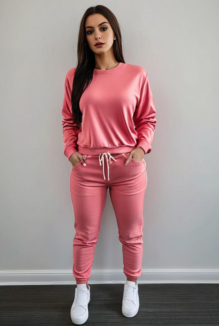 casual drawstring pants and hoodie combo set for women 144069