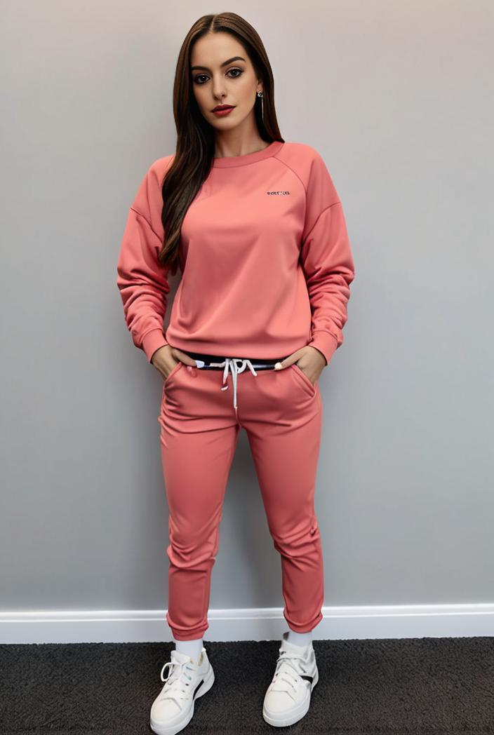 casual drawstring pants and hoodie combo set for women 144072