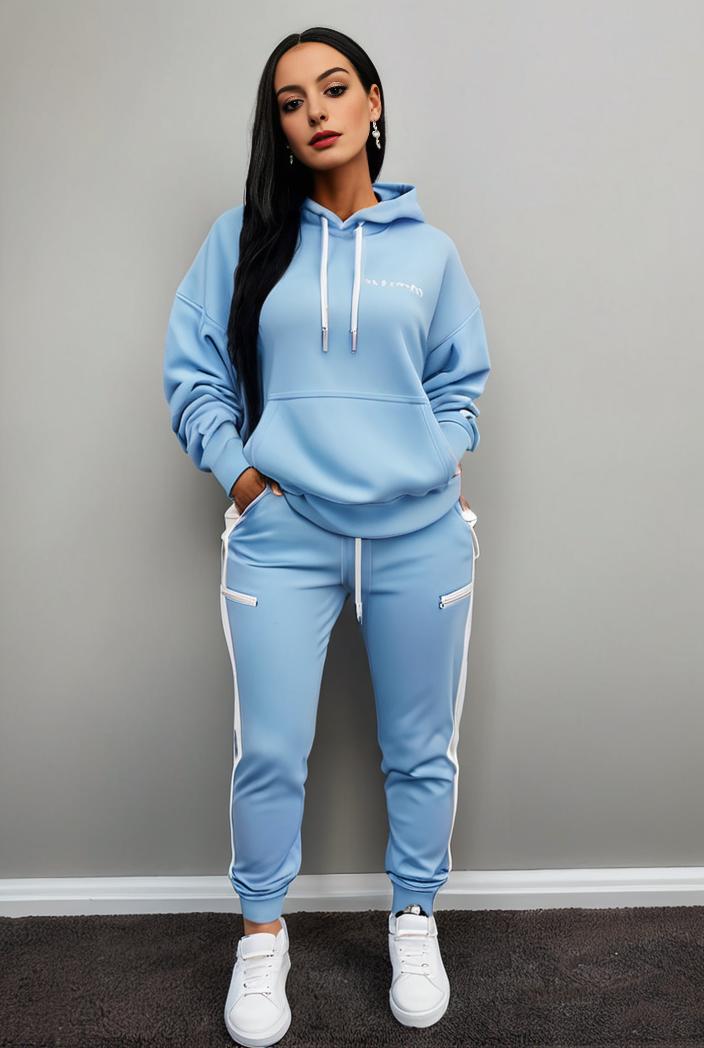 casual drawstring pants and hoodie combo set for women 144075