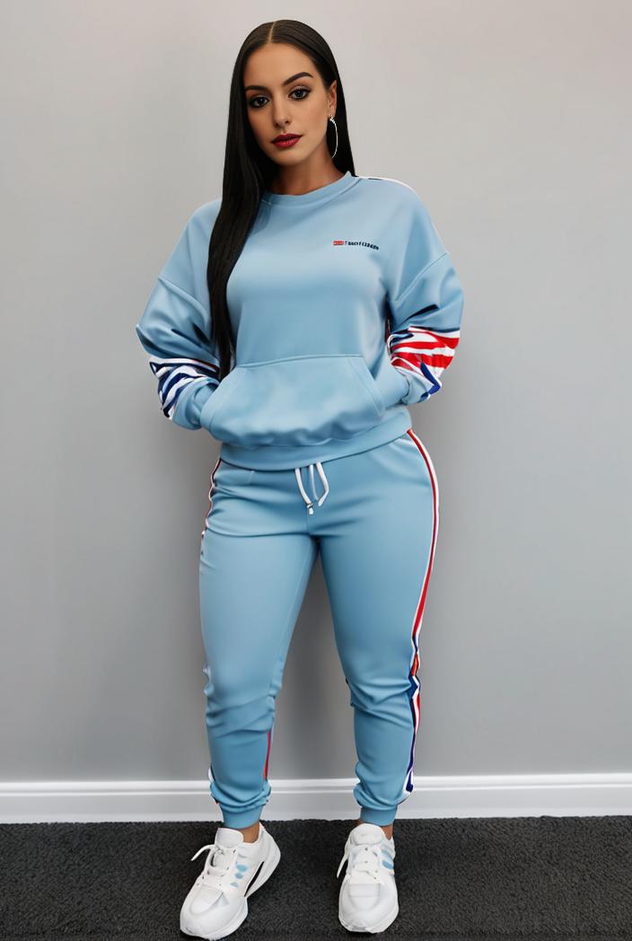 casual drawstring pants and hoodie combo set for women 144080