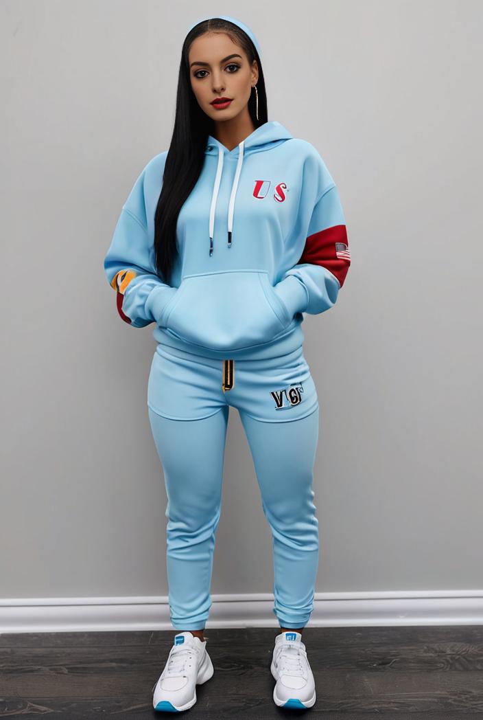 casual drawstring pants and hoodie combo set for women 144082