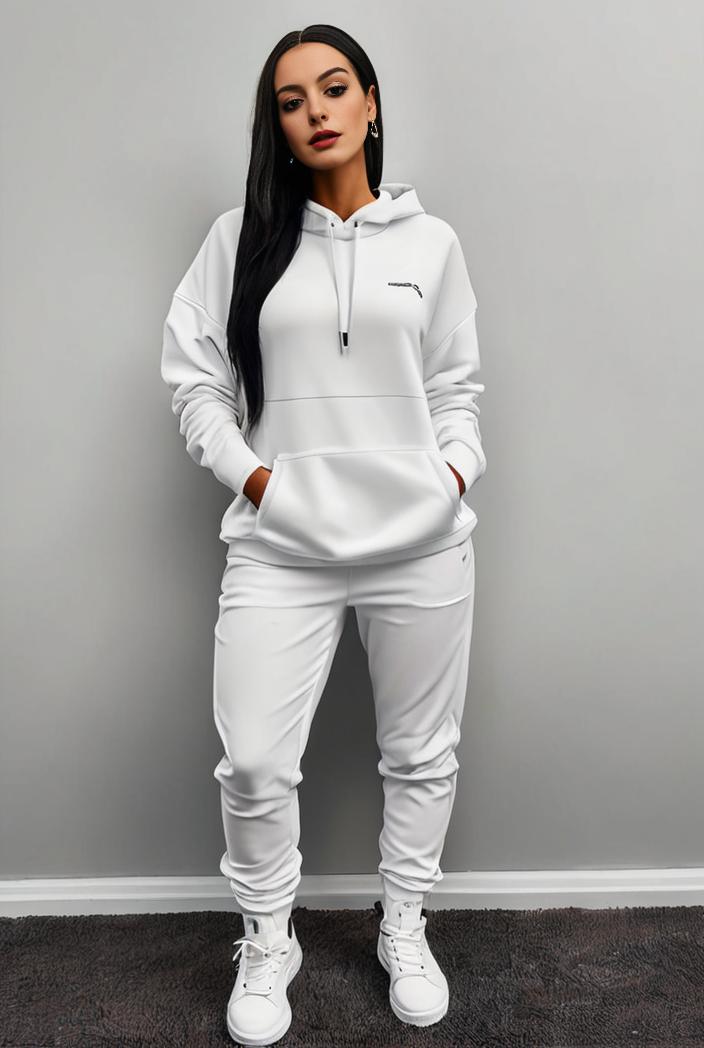 casual drawstring pants and hoodie combo set for women 144083