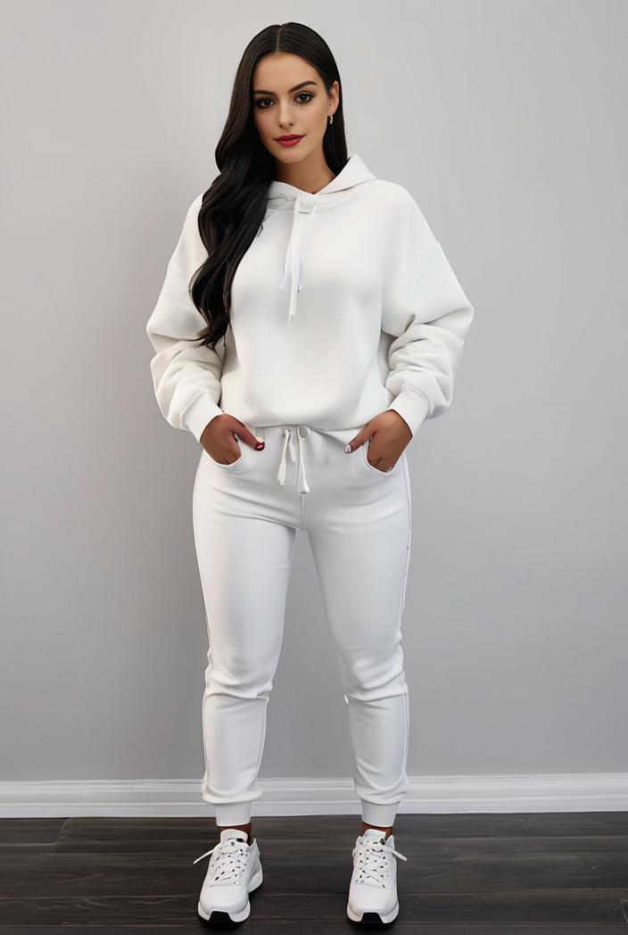 casual drawstring pants and hoodie combo set for women 144084
