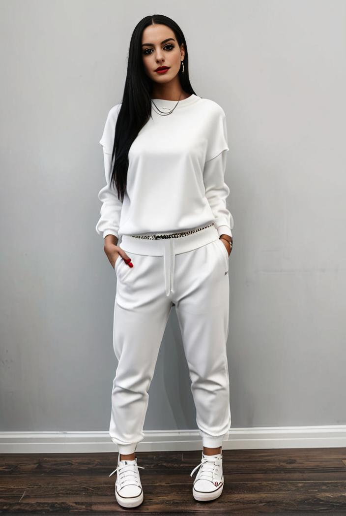 casual drawstring pants and hoodie combo set for women 144087