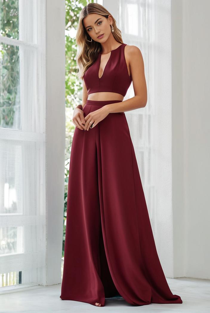 flowy chiffon one shoulder with three straps bridesmaid dress 101922