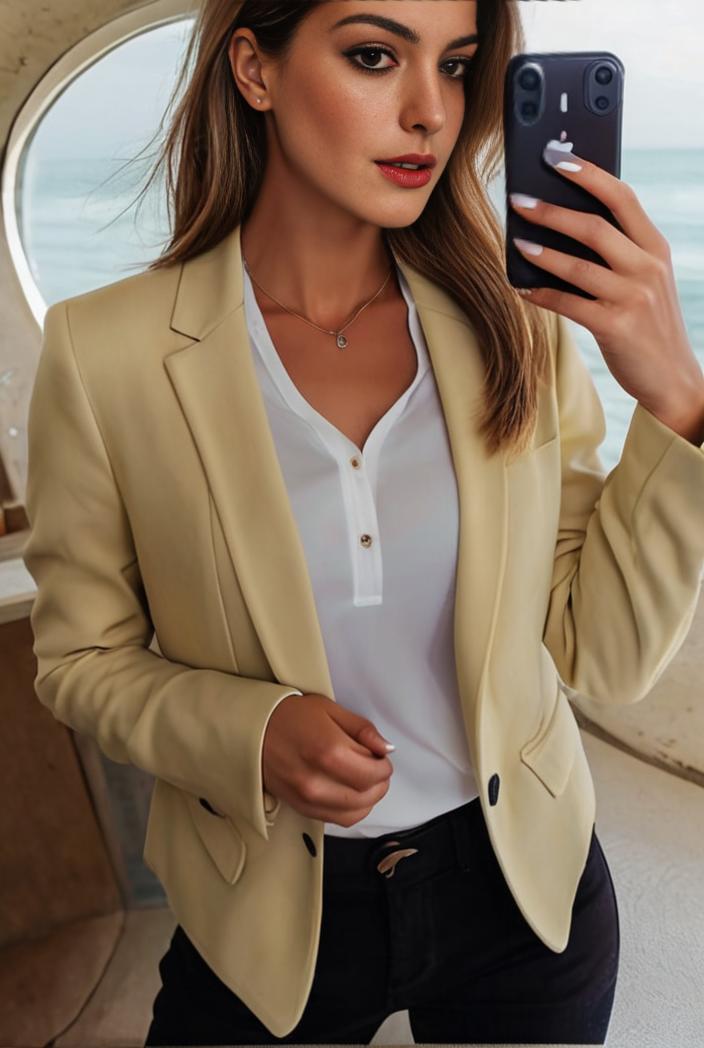 sophisticated split front blazer with long sleeves 117525
