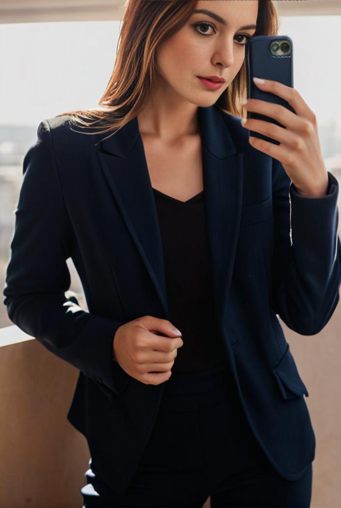 sophisticated split front blazer with long sleeves 117539