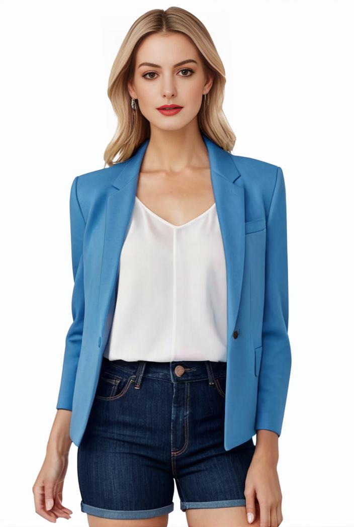 sophisticated split front blazer with long sleeves 117544