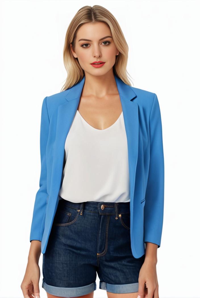 sophisticated split front blazer with long sleeves 117546