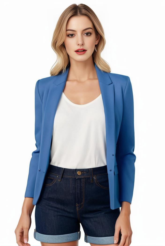sophisticated split front blazer with long sleeves 117547
