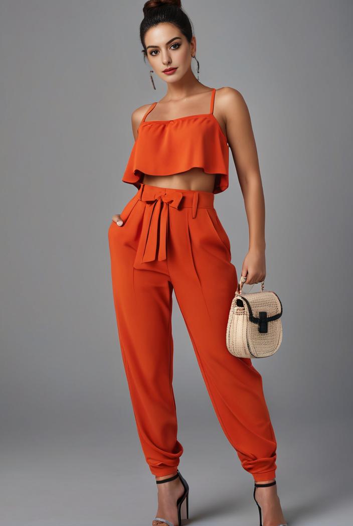 stylish sleeveless jumpsuit with tie waist and flap pockets for women 119169