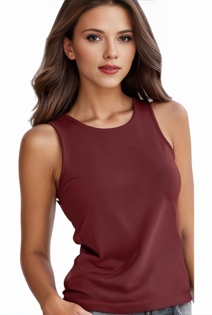 plus size basic tank top women s plus plain round neck medium stretch tank top 133286
