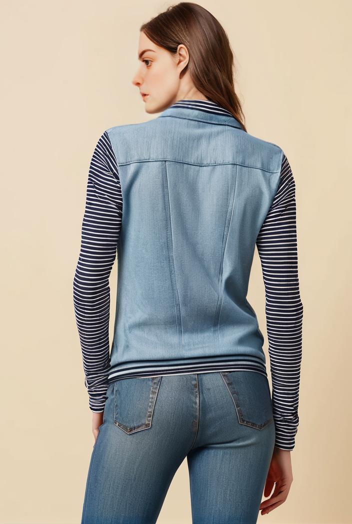 washed denim sleeveless vest with distressed ripped lapel women s denim jacket collection 123084