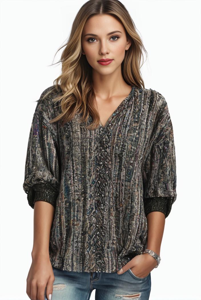 plus size boho top women s plus allover paisley print half sleeve v neck slight stretch top 133410