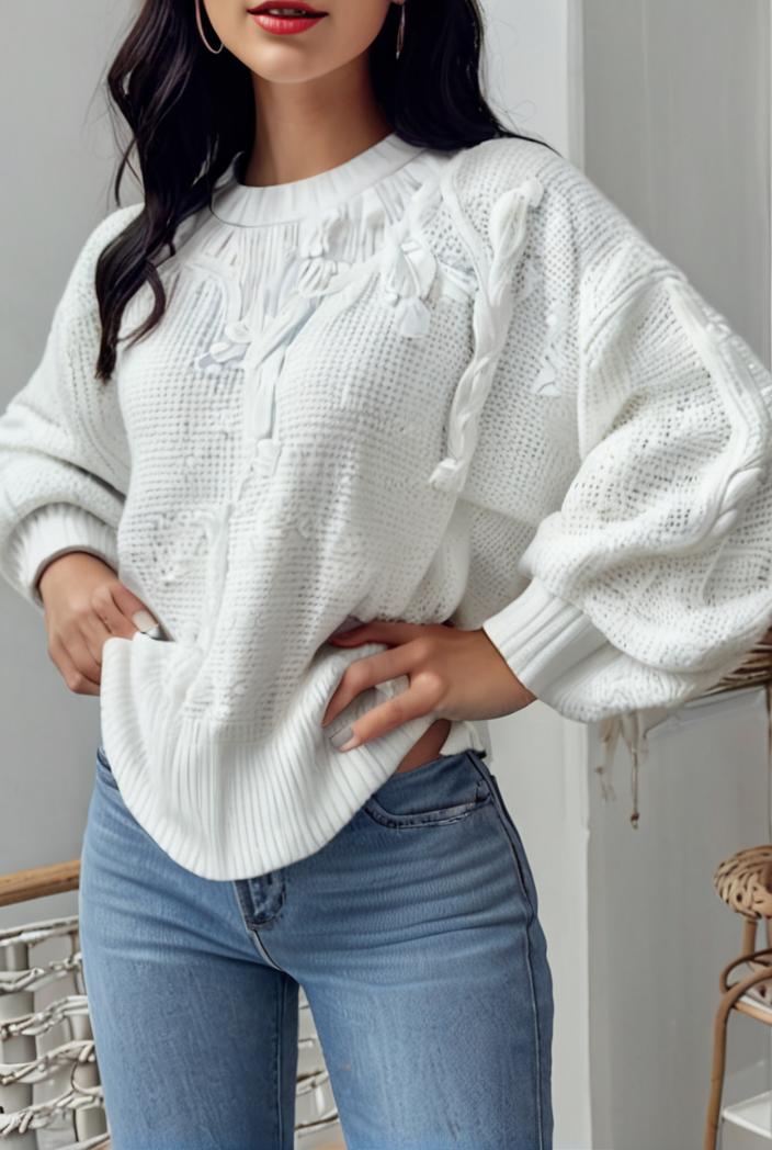 plus size casual sweatshirt women s plus solid waffle pattern long sleeve round neck sweatshirt 133922