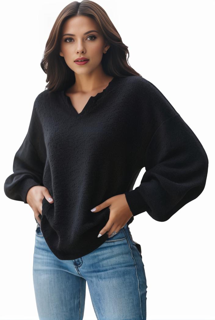 plus size casual sweatshirt women s plus solid waffle pattern long sleeve round neck sweatshirt 133934