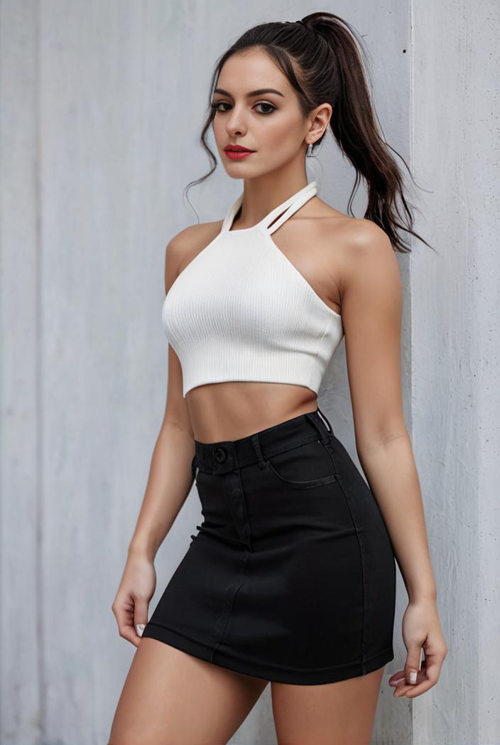 y2k style black denim skirt with cargo pockets 124948