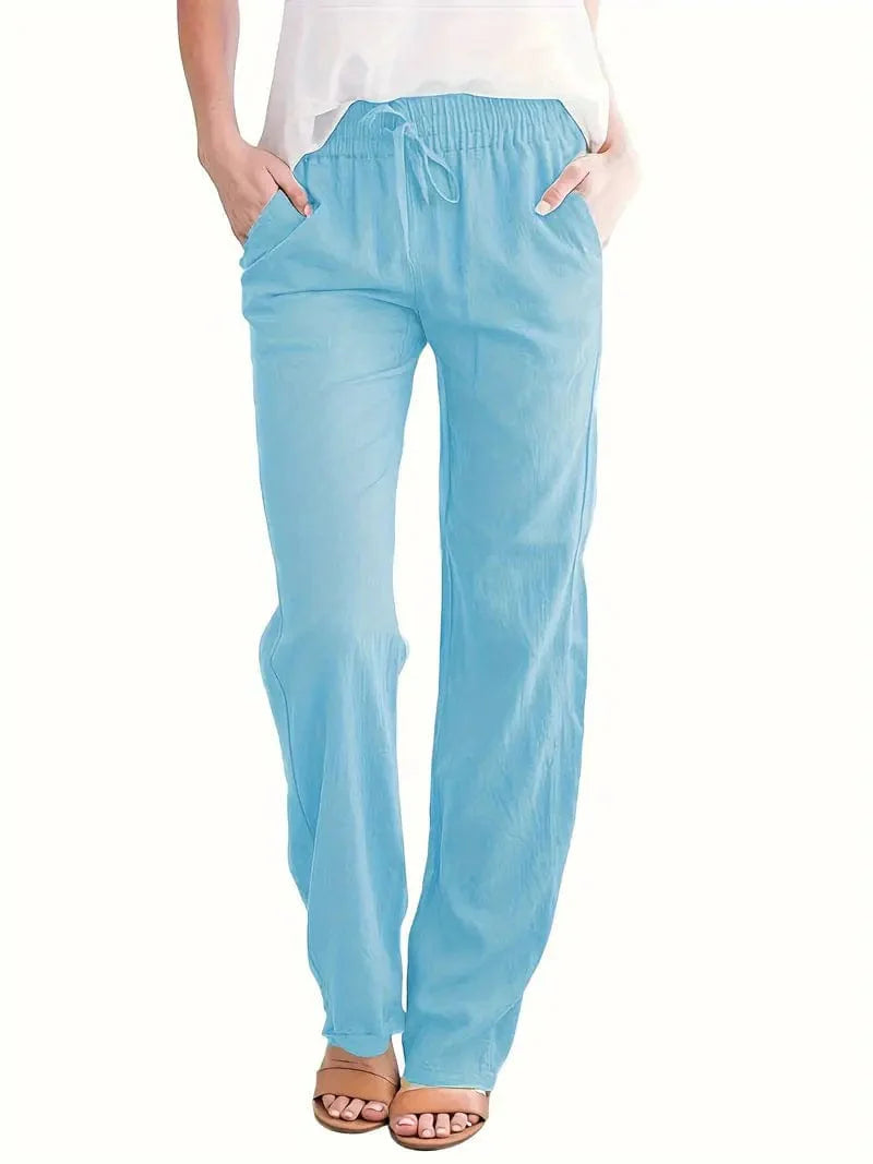 Everyday Drawstring Waist Pants for Women, Stylish Casual Bottoms