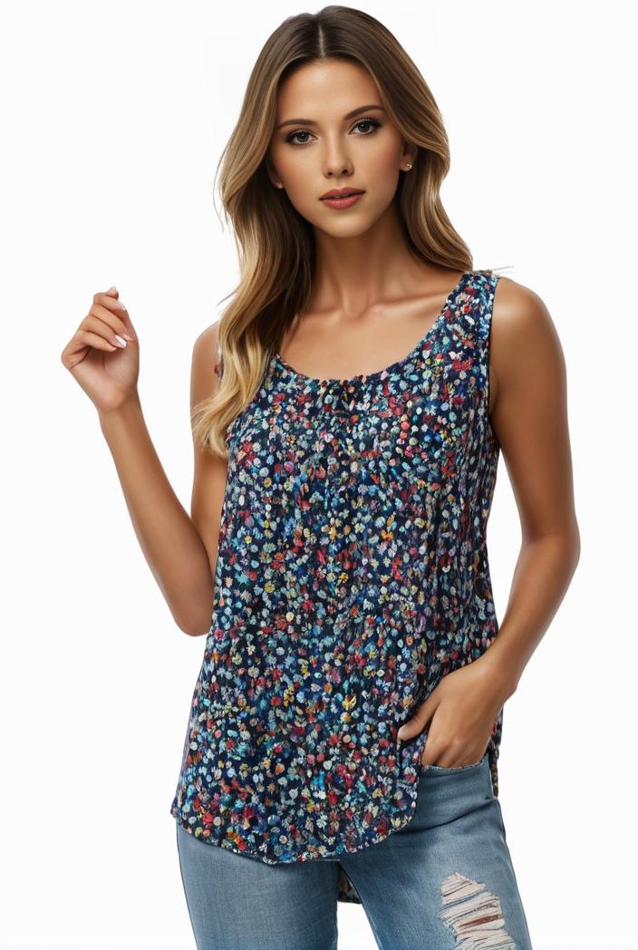 plus size boho tank top women s plus paisley print square neck medium stretch ruched tank top 127248