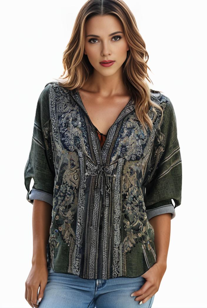 plus size boho top women s plus allover paisley print half sleeve v neck slight stretch top 127302