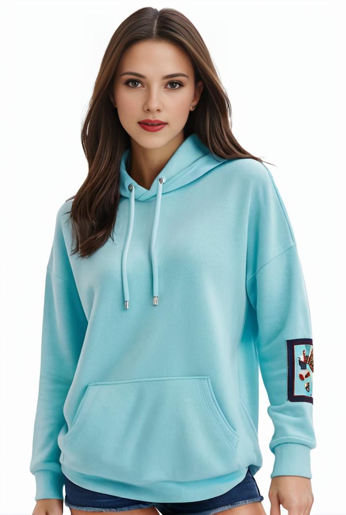 plus size casual sweatshirt women s plus solid cut out long sleeve slight stretch drawstring hoodie with pocket 127769