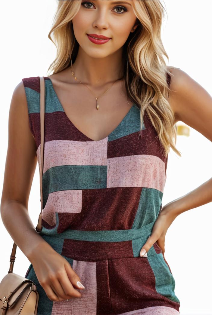 plus size casual tank top women s plus patchwork print medium stretch henley tank top 127992