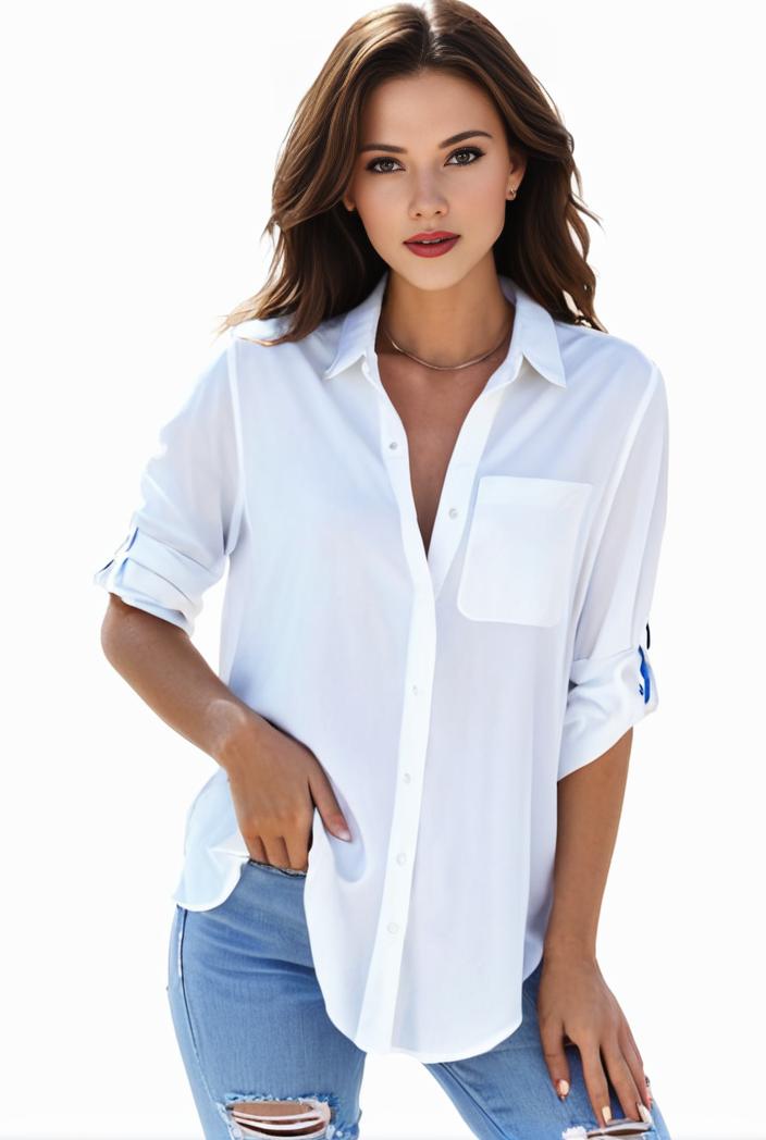 plus size formal shirt women s plus plain long sleeve turn down collar button up workwear shirt 129698