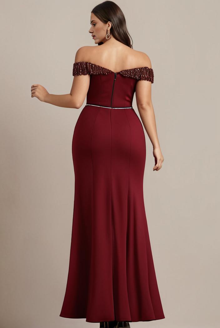 stylish plus size bodycon deep v neck sequin evening dress 142265
