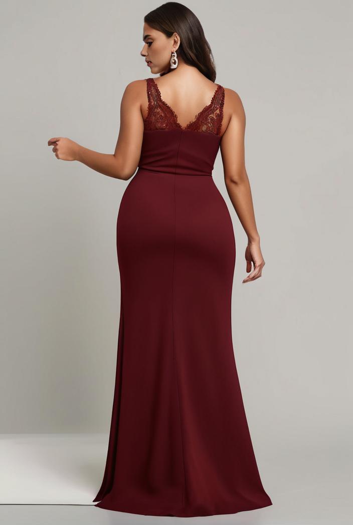 stylish plus size bodycon deep v neck sequin evening dress 142268