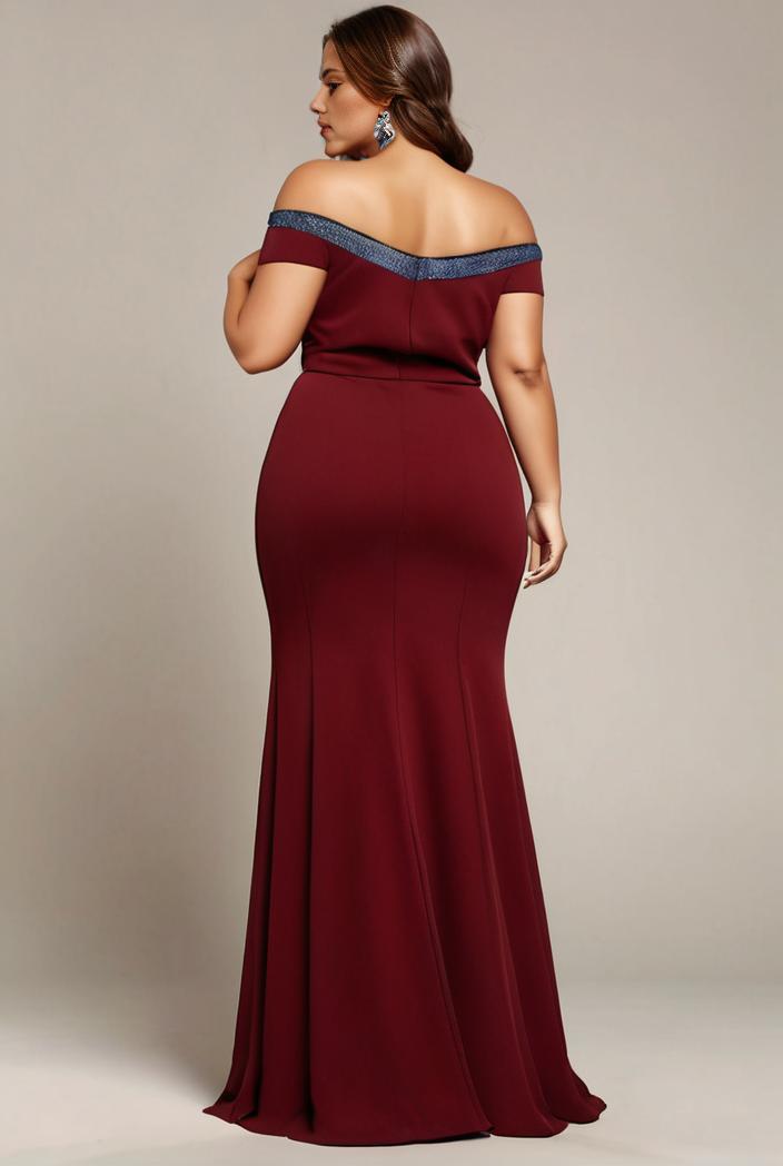 stylish plus size bodycon deep v neck sequin evening dress 142269