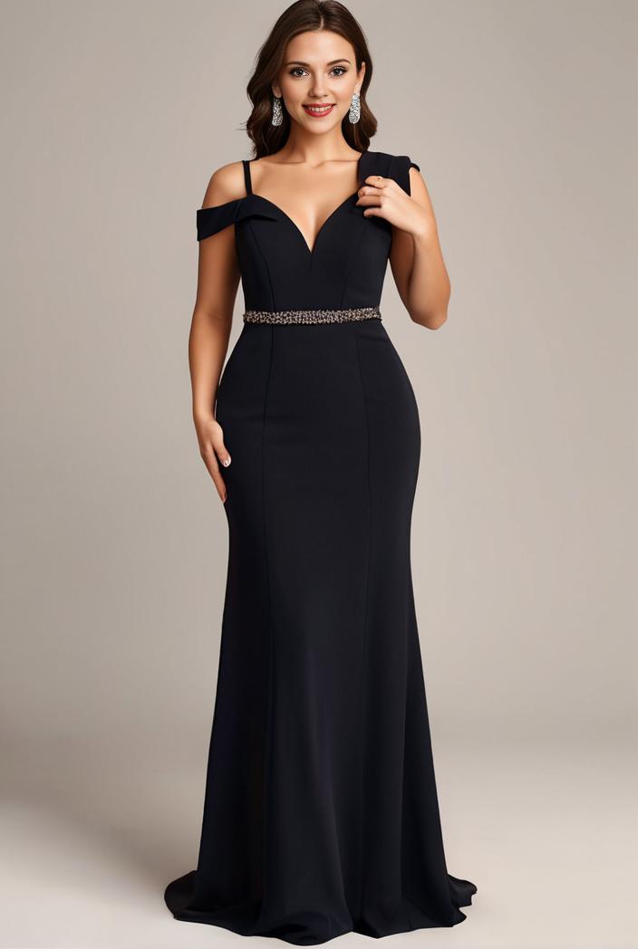 stylish plus size bodycon deep v neck sequin evening dress 142288