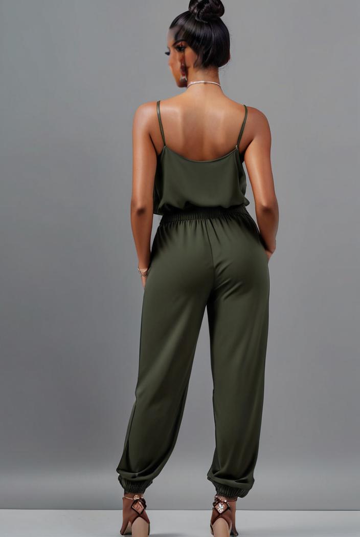 stylish sleeveless jumpsuit with tie waist and flap pockets for women 103140