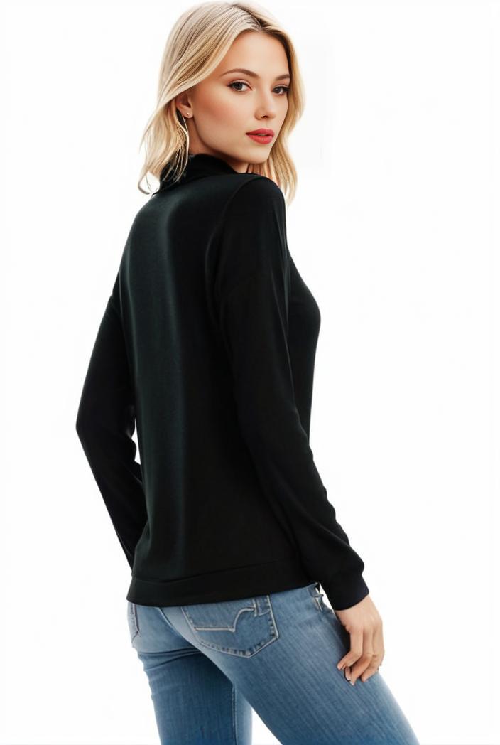 3 sets of turtleneck tees comfy long sleeve shirt perfect for spring autumn women s apparel 135317