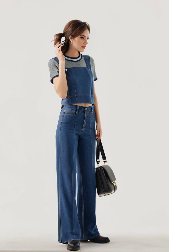 relaxed fit blue denim romper with slant pockets distressed denim coverall stylish women s denim outfit 120463