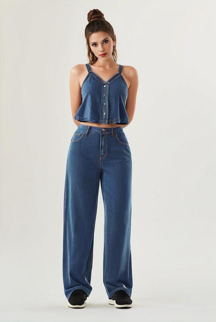 relaxed fit blue denim romper with slant pockets distressed denim coverall stylish women s denim outfit 120468